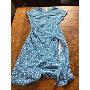 J.Mclaughlin Soraya Blue&white Floral Dress Sz M